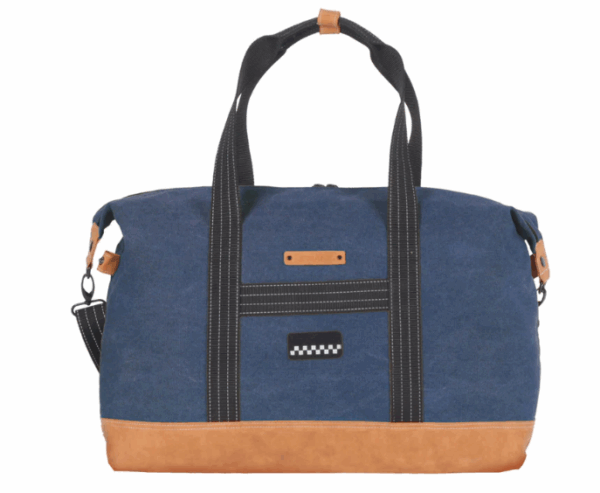 Sac de Voyage Week-end 24H - Bleu, Personnalisable et Raffiné en Coton avec Patch - LÉGENDE – Image 2