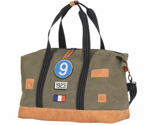 Sac de Voyage Week-end 24H - Kaki, Personnalisable et Raffiné en Coton avec Patch - LÉGENDE