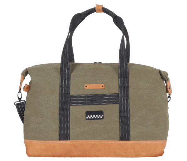 Sac de Voyage Week-end 24H - Kaki, Personnalisable et Raffiné en Coton avec Patch - LÉGENDE – Image 2