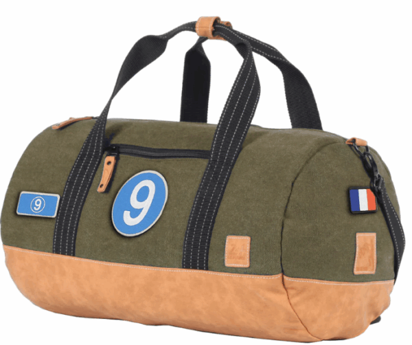 Sac de Voyage Polochon 24H - Kaki, Personnalisable et Élégant en Coton avec Patch - LÉGENDE