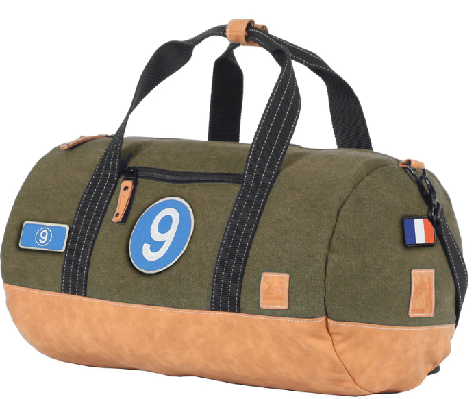 Sac de Voyage Polochon 24H - Kaki, Personnalisable et Élégant en Coton avec Patch - LÉGENDE