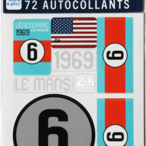 24H LEGENDE - Pochette de 5 planches d'autocollants repositionnables - 1969