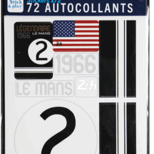 24H LEGENDE - Pochette de 5 planches d'autocollants repositionnables - 1966 - Noir