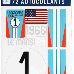 24H LEGENDE - Pochette de 5 planches d'autocollants repositionnables - 1966