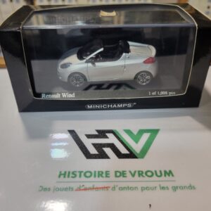 MINICHAMPS 1/43 - RENAULT WIND - ÉDITION LIMITÉE 1/1008 PCS - ARGENT/GRIS - NEUF