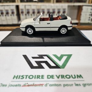 Miniature RARE VOLKSWAGEN GOLF III CABRIOLET (1993) 1/43 - NEWRAY - Blanc/Intérieur Bordeaux