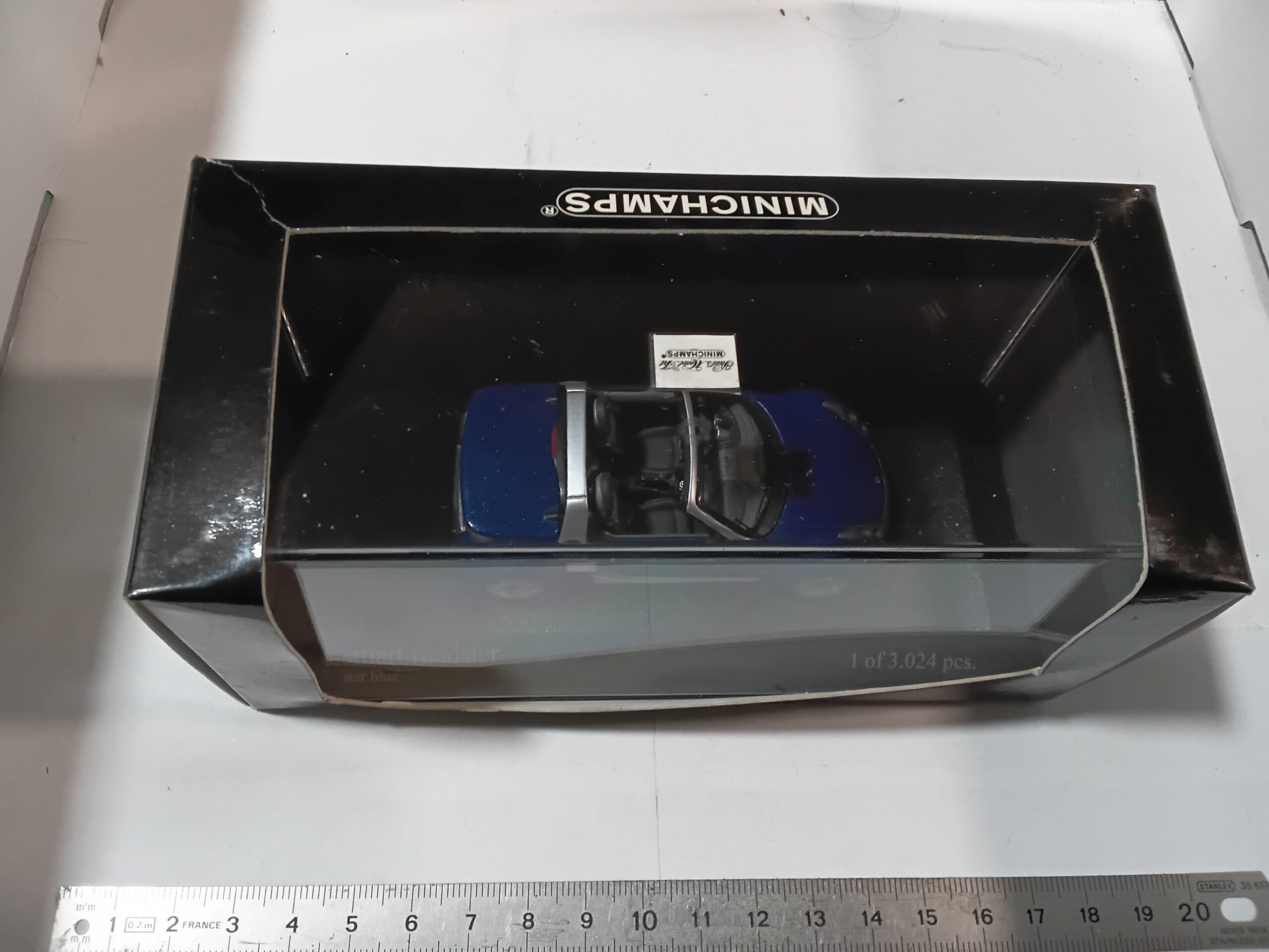 smart roadster coupé bleue 1/43 minichamps – Image 3