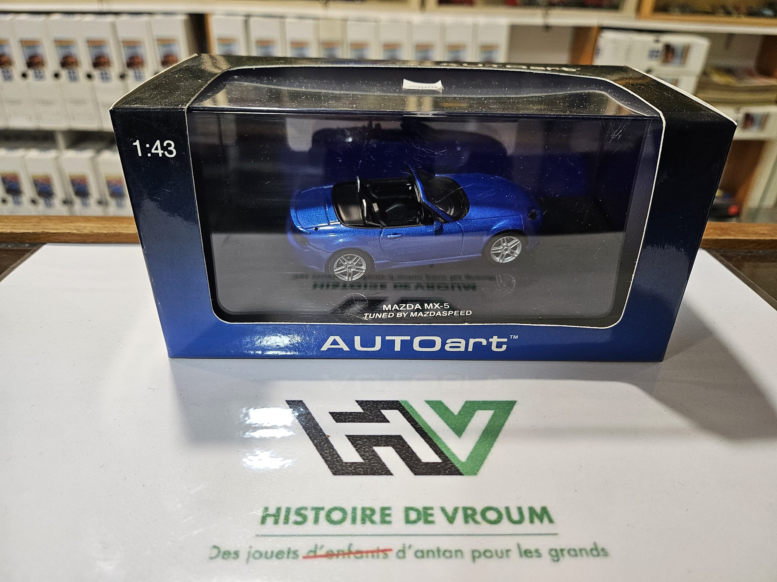 Miniature AUTOart 1/43 - Mazda MX-5 Tuned by Mazdaspeed - Bleu - NEUF Boîte