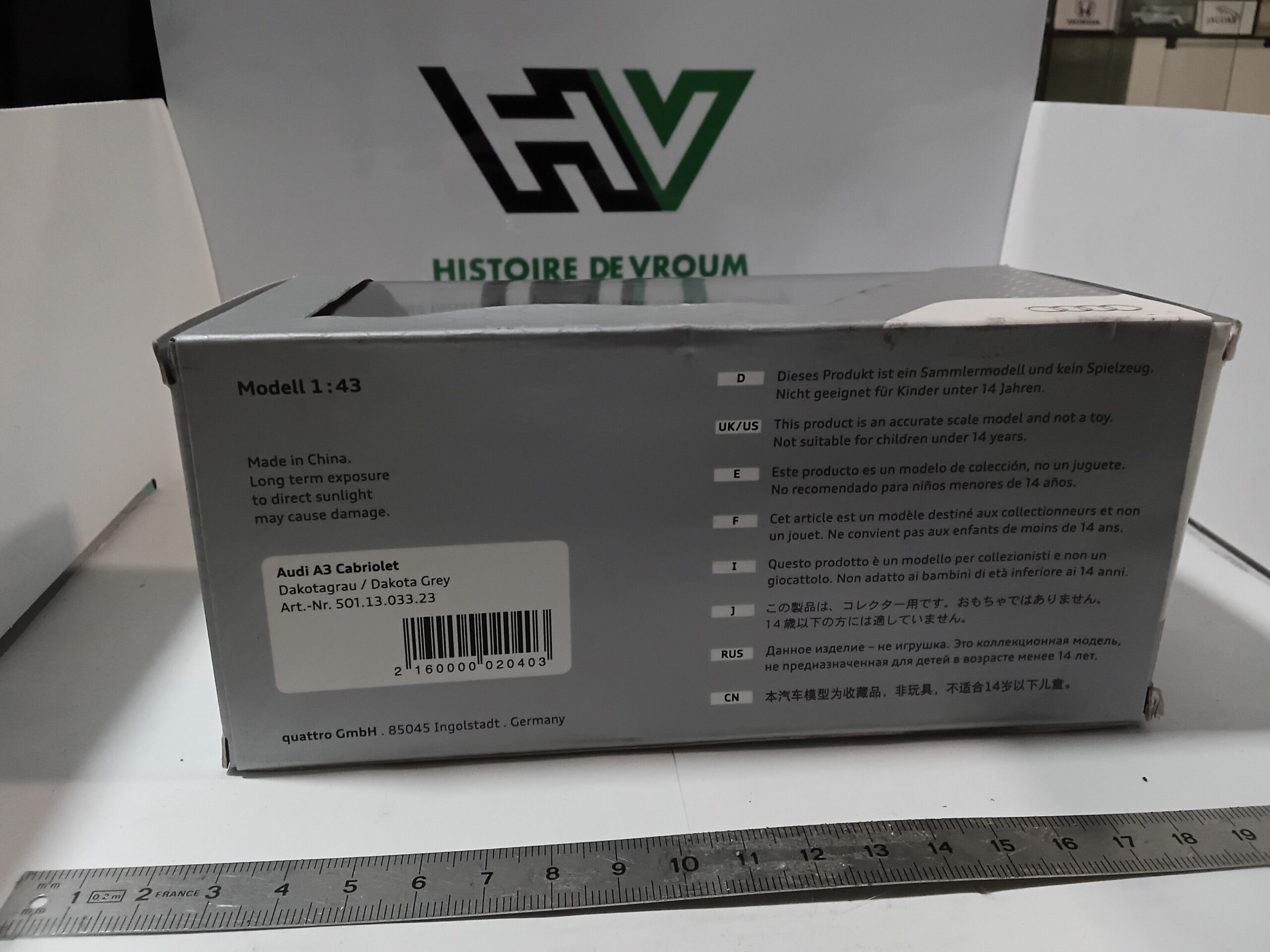 Audi A3 Cabriolet Grise 1/43 – Image 6