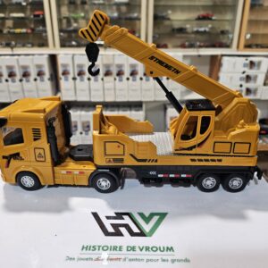 Camion Grue Automotrice de Chantier - Jaune - Modèle Jouet/Collection