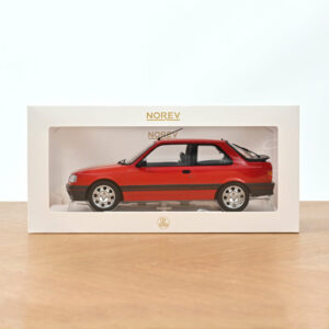 Peugeot 309 GTi 1987 Rouge Vallelunga 1/18 – Norev (Réf. 184880) – Neuve en boîte