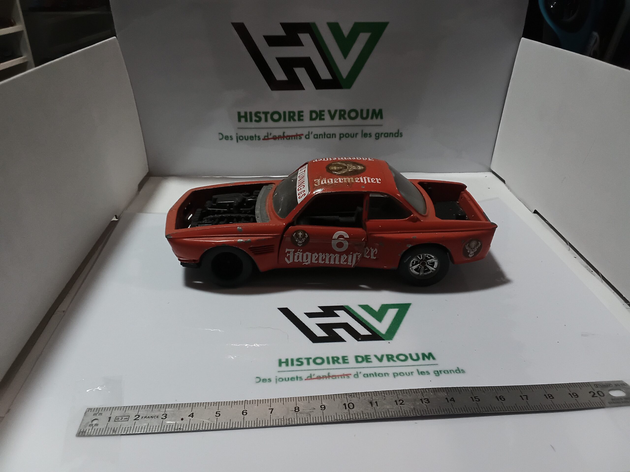 Rare BMW 3.0 CS - Bburago 1/24 - Made in Italy - À Restaurer Orange