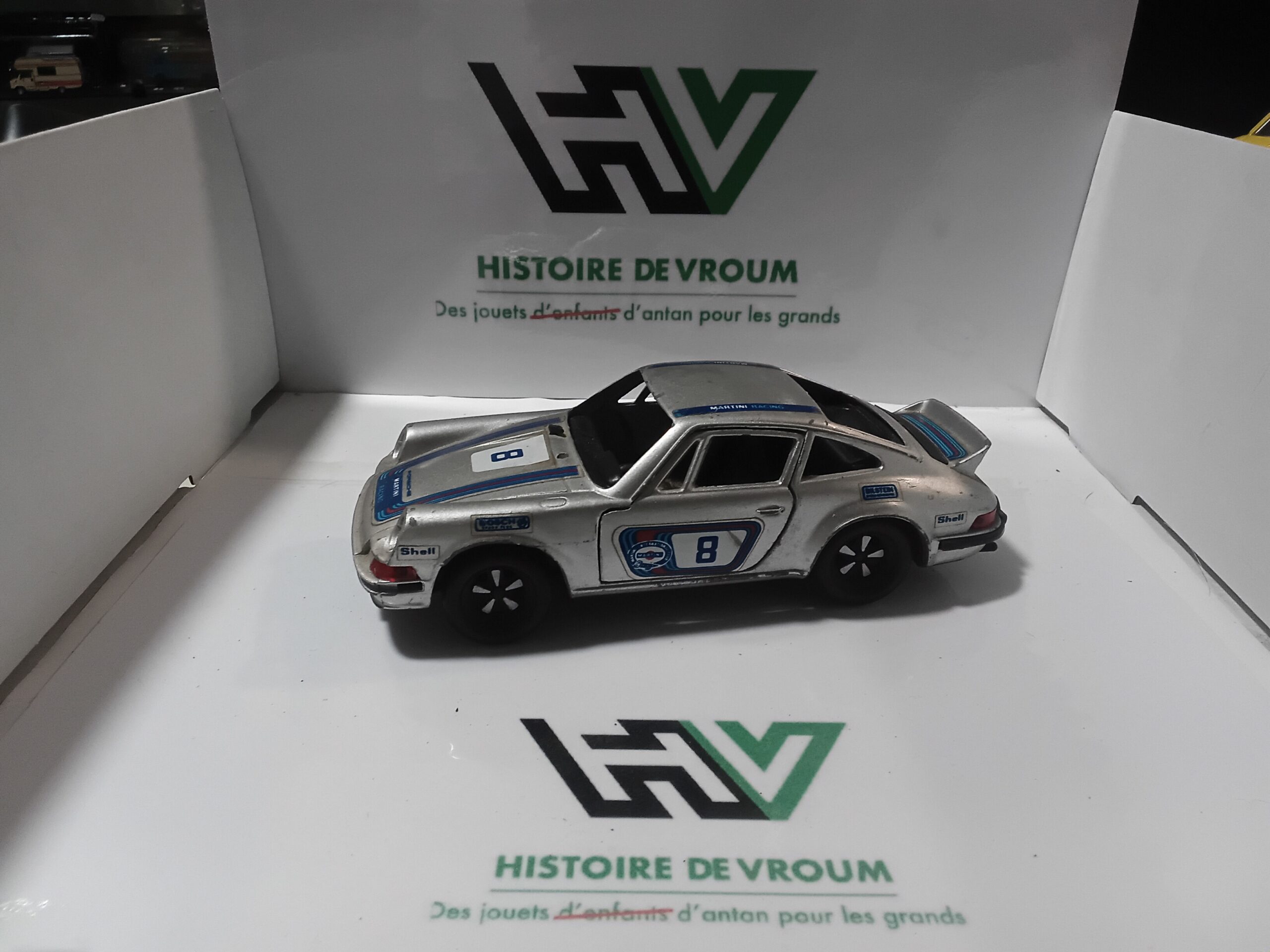 Porsche Carrera RS Polistil S22 1/25 Grise " n°8 Martini Racing " - A Restaurer