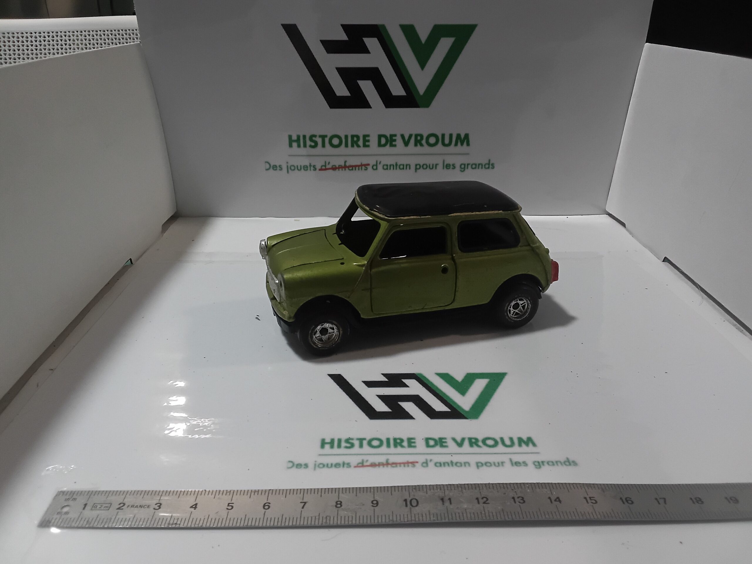 Mini Cooper 1300 Polistil 1/24 - Verte - A Restaurer