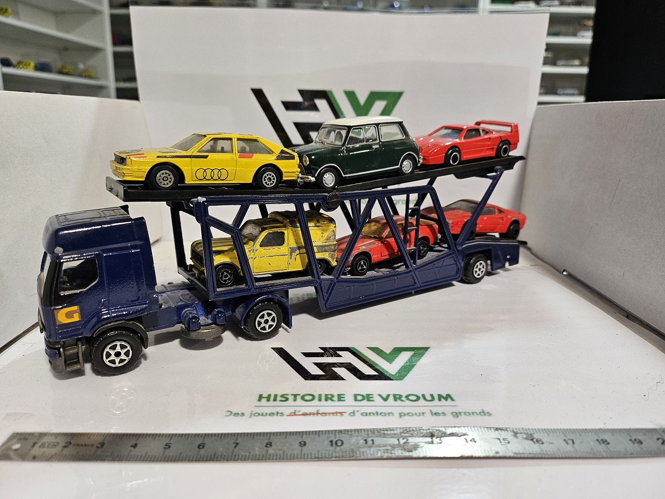 Lot Vintage Majorette : Camion Porte-Voitures GEFCO + 5/6 Voitures Offertes