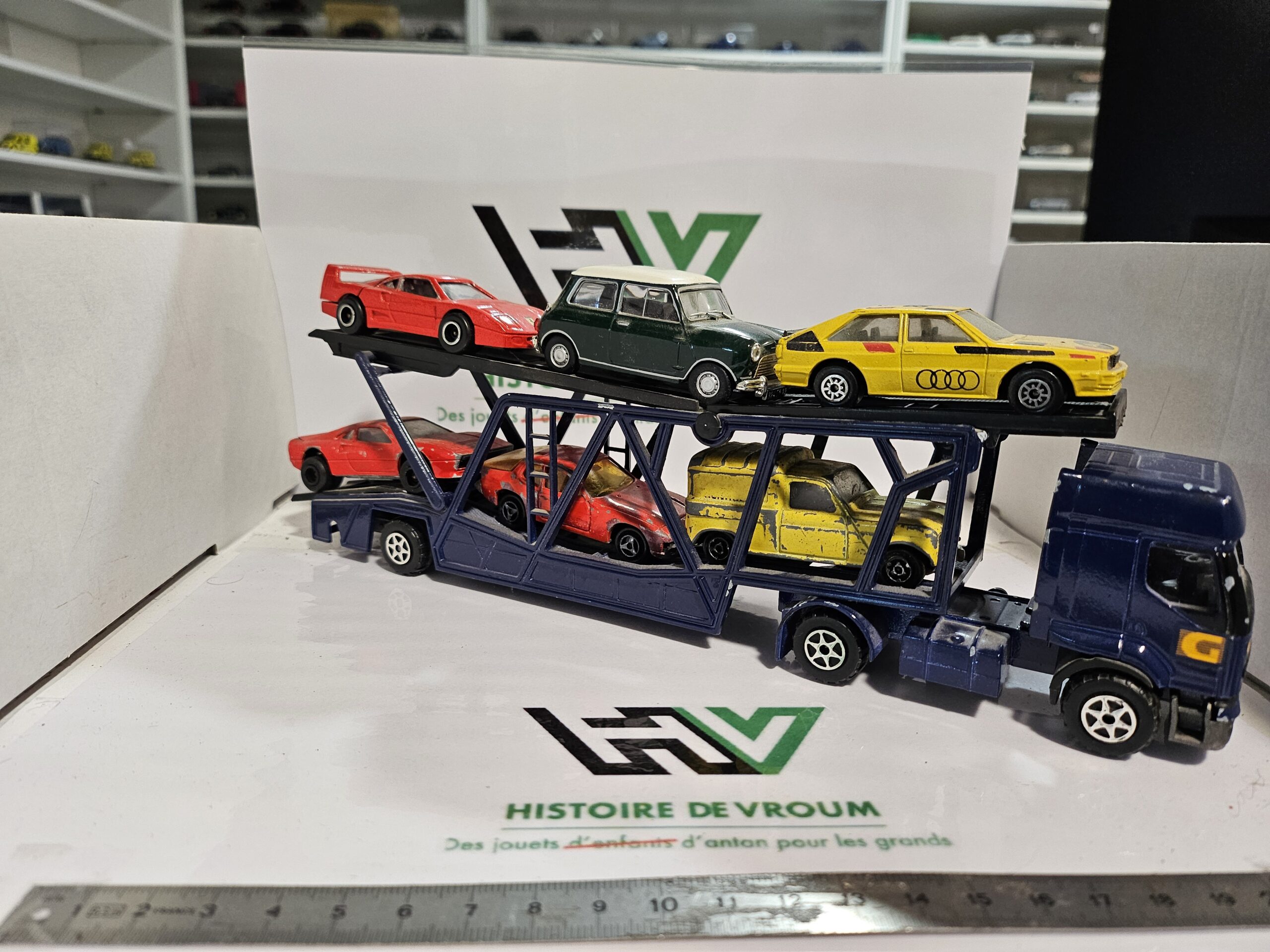 Lot Vintage Majorette : Camion Porte-Voitures GEFCO + 5/6 Voitures Offertes – Image 3