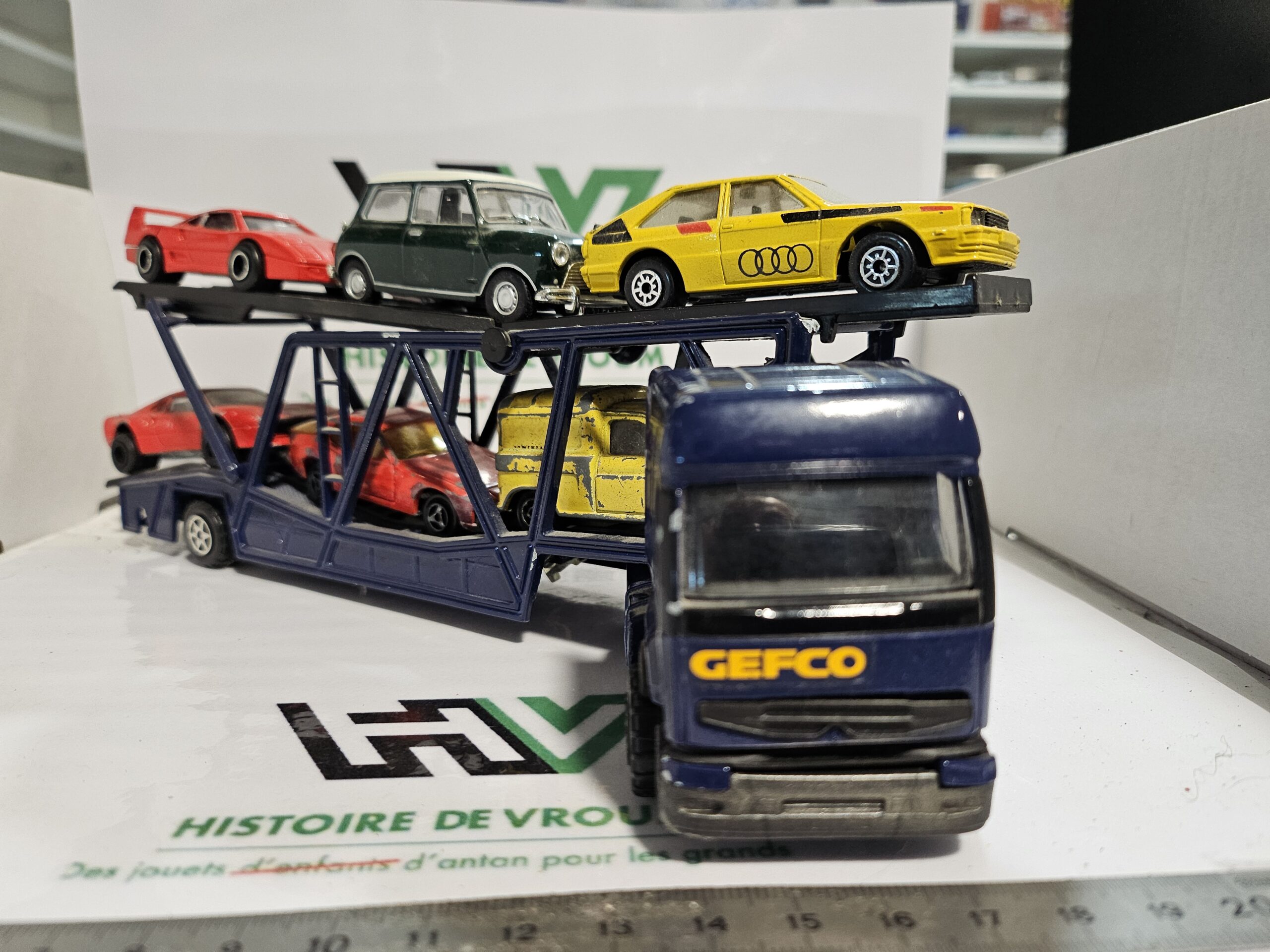 Lot Vintage Majorette : Camion Porte-Voitures GEFCO + 5/6 Voitures Offertes – Image 4