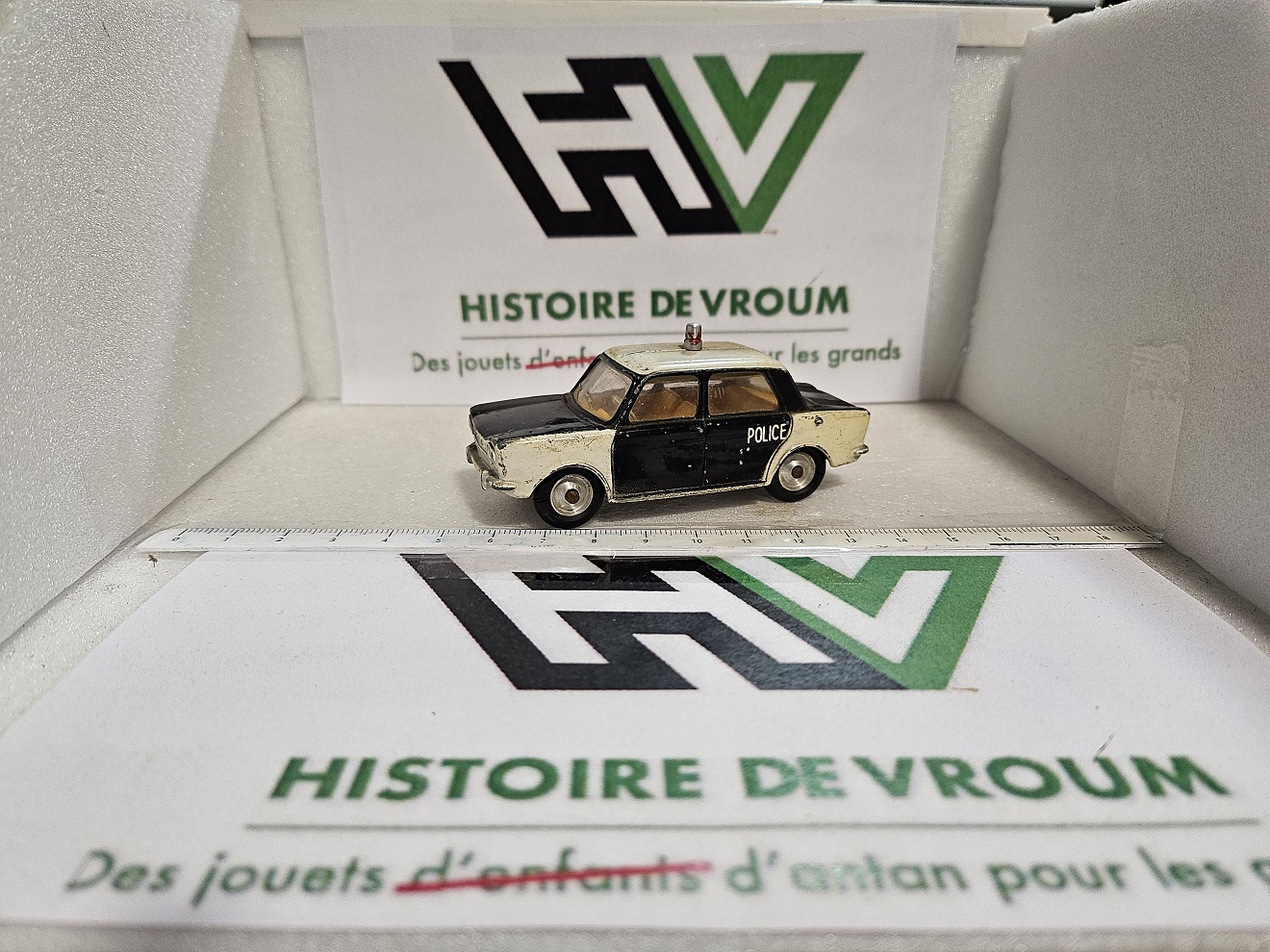 Ancienne Miniature CIJ Simca 1000 Police Europarc 1/43 (Années 60) - Dans son jus