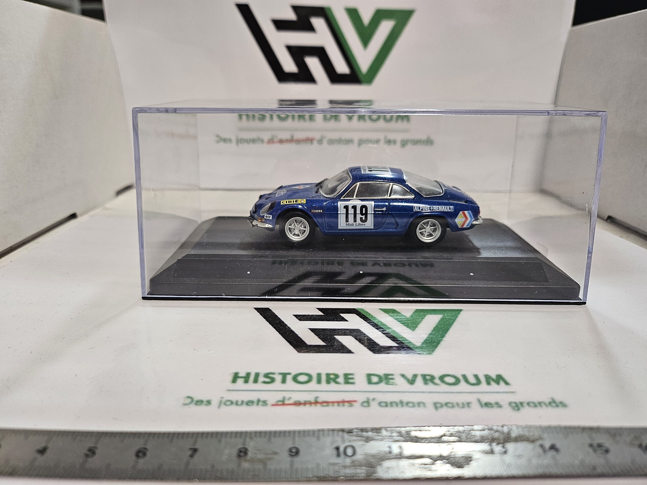 Miniature Alpine Renault A110 N°119 - Critérium des Cévennes - 1/43 - Boîte Vitrine