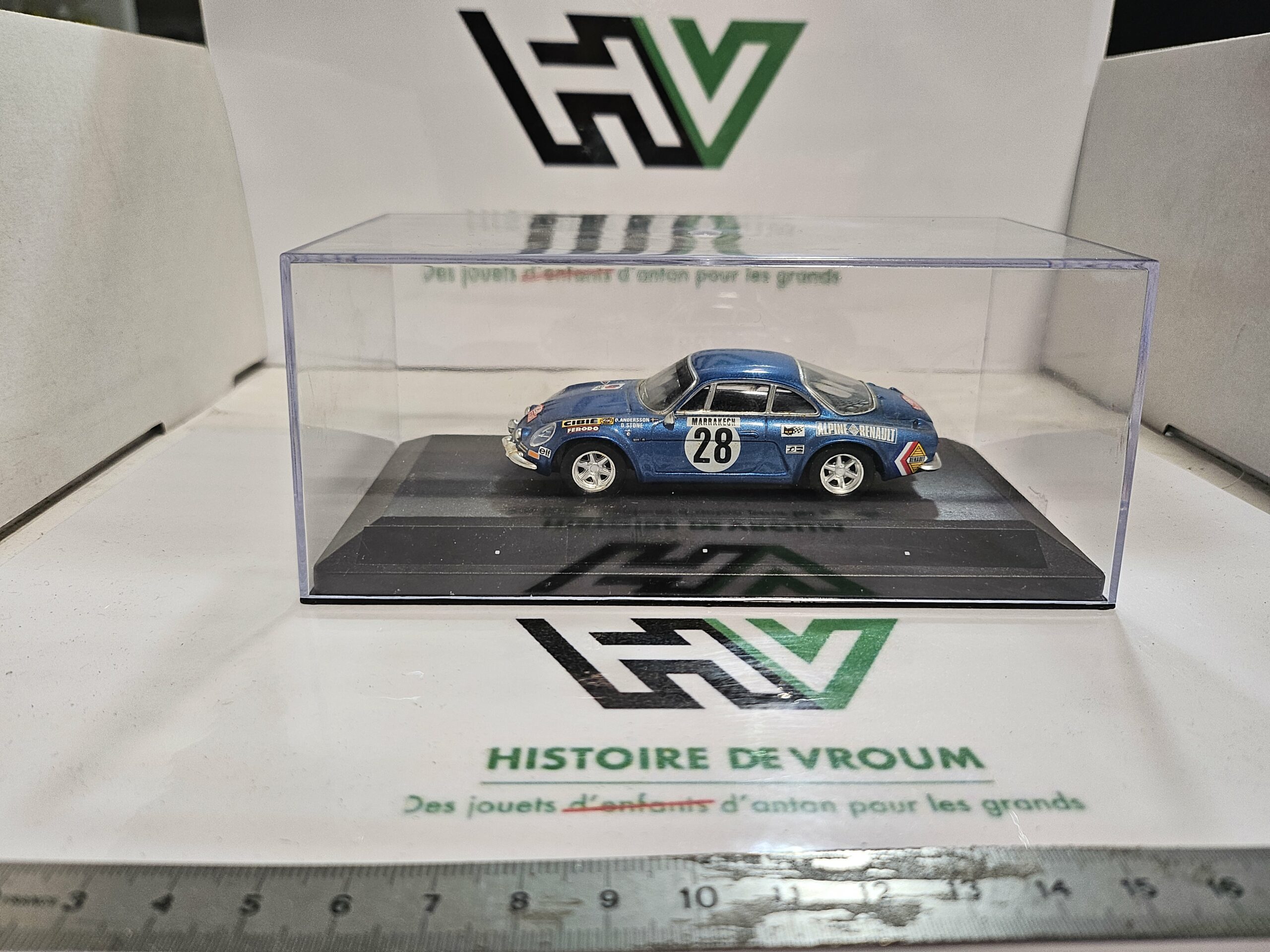 Miniature Alpine Renault A110 Ailes Bulles - Vainqueur Sanremo 1973 - 1/43 - Boîte Vitrine