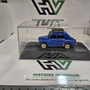 Miniature Renault 4CV Bleue avec Skis et Malle - Eligor 1/43