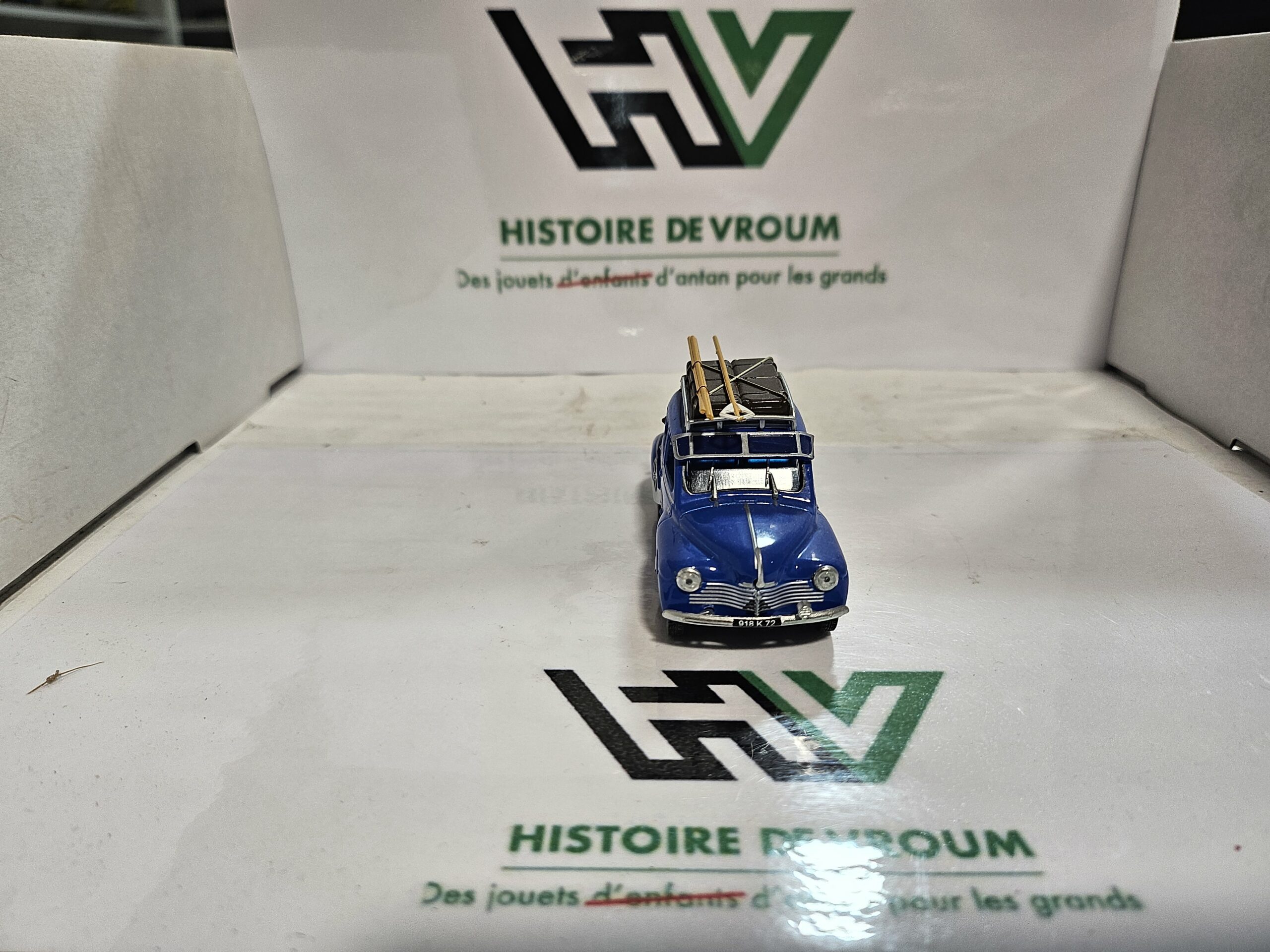 Miniature Renault 4CV Bleue avec Skis et Malle - Eligor 1/43 – Image 5