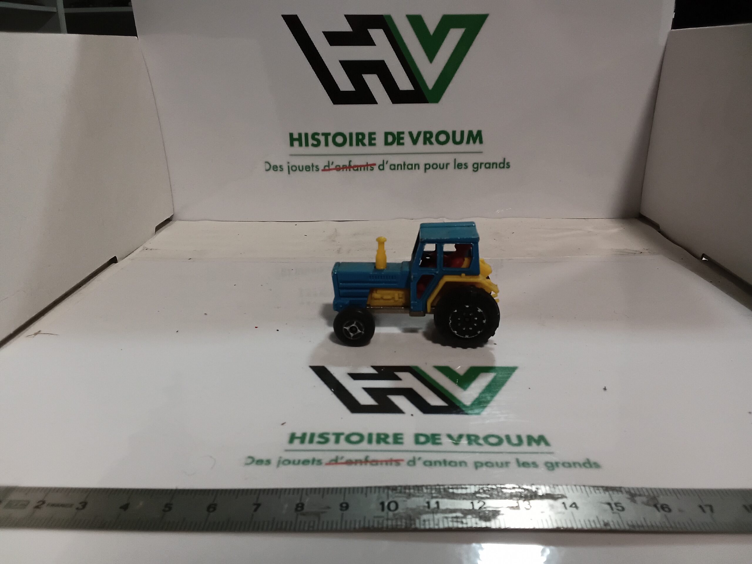 Tracteur Agricole Majorette N°208 (1/65) - Bleu & Jaune - Vintage France