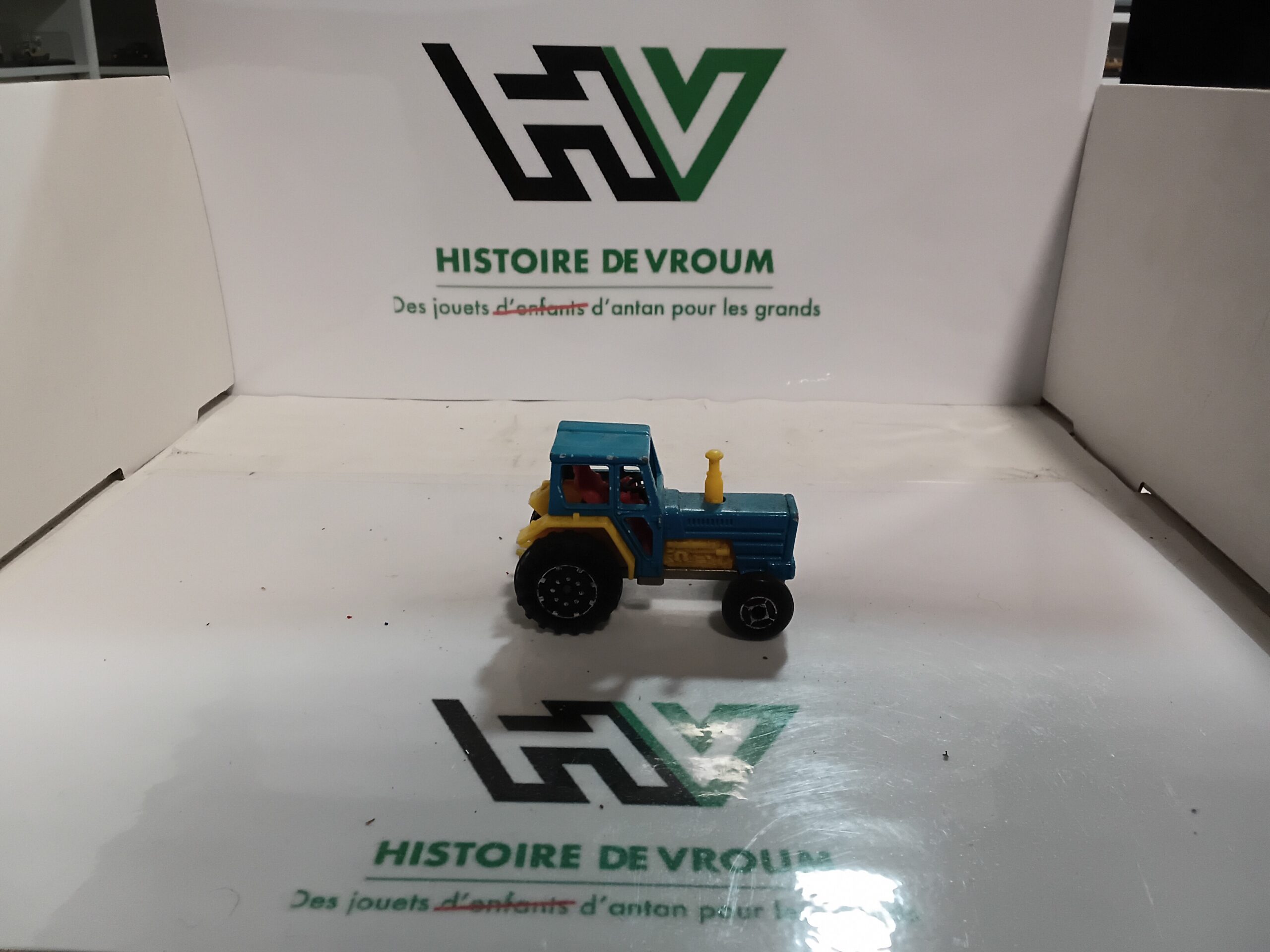 Tracteur Agricole Majorette N°208 (1/65) - Bleu & Jaune - Vintage France – Image 6