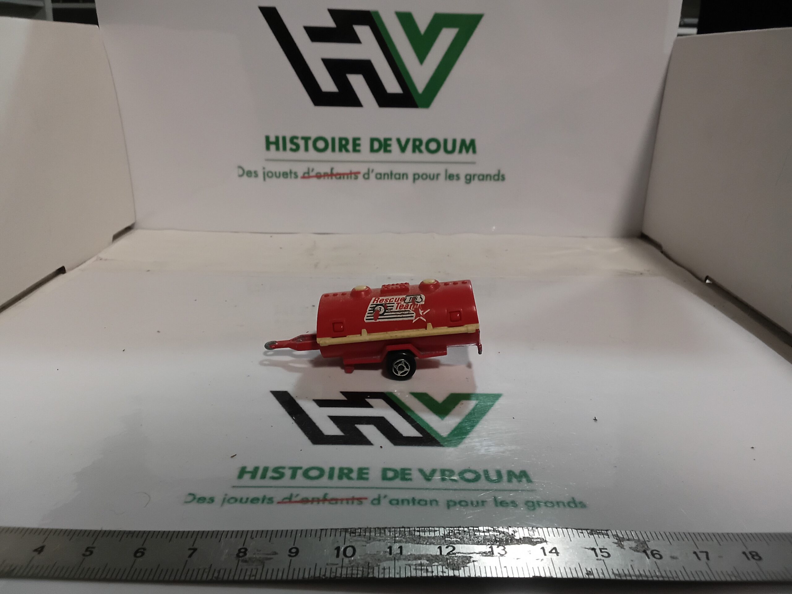 Remorque Citerne Pompier "Rescue Team 18" Majorette 217 - Vintage 80s - Complète