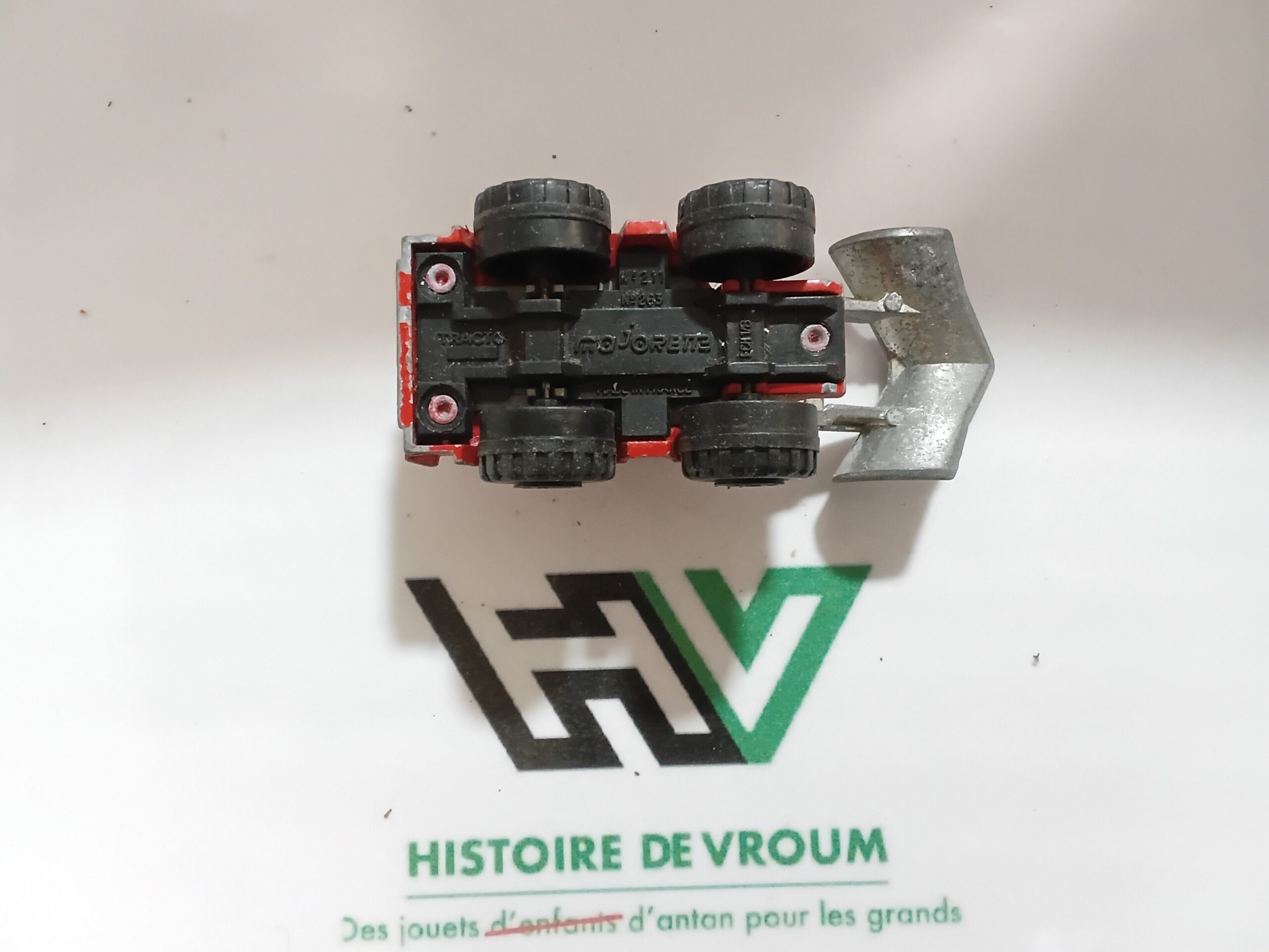 Tracteur chasse neige (1/87) Majorette Réf 263 - Rouge / Lame Métal - Vintage – Image 9