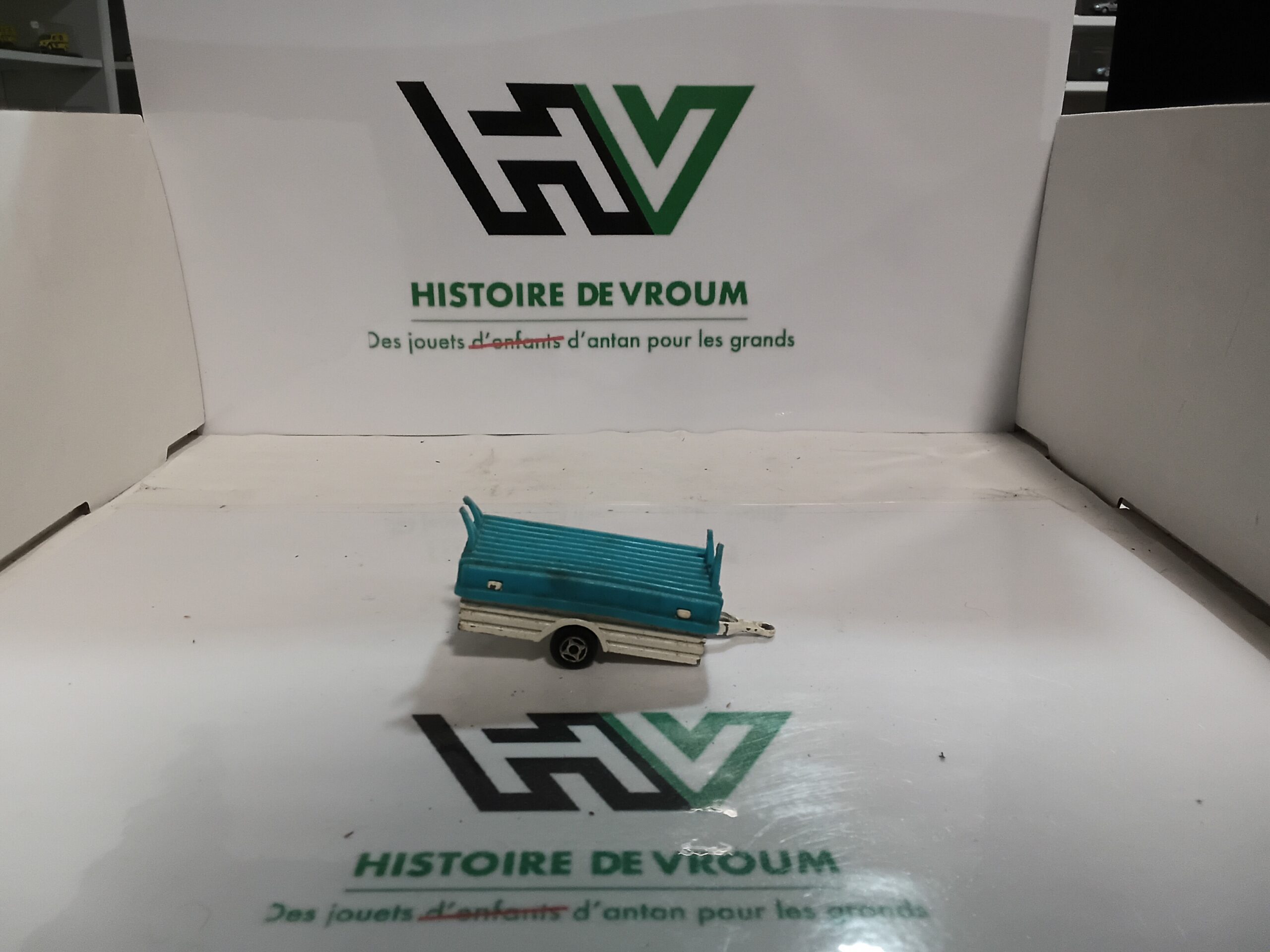 Ancienne Remorque Majorette 1/64 Bleue et Blanche Vintage 70s/80s - Made in France – Image 6