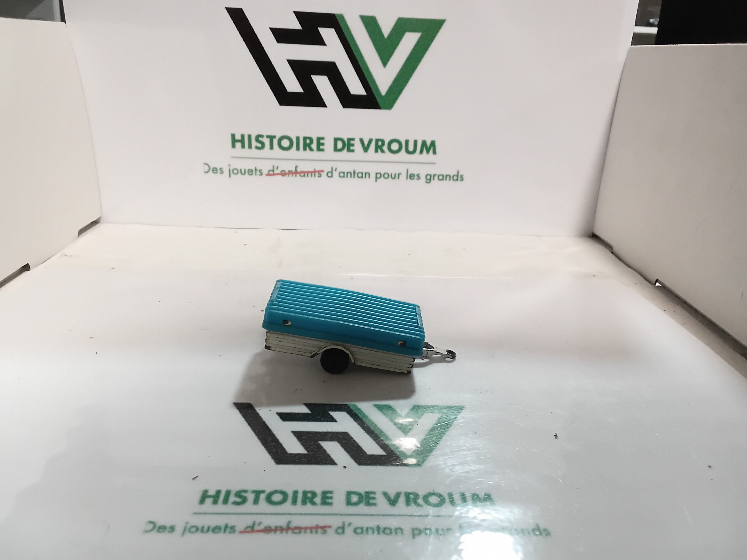 Ancienne Remorque Civile 1/64 Majorette Bleue Réf 214 Vintage - Made in France – Image 6