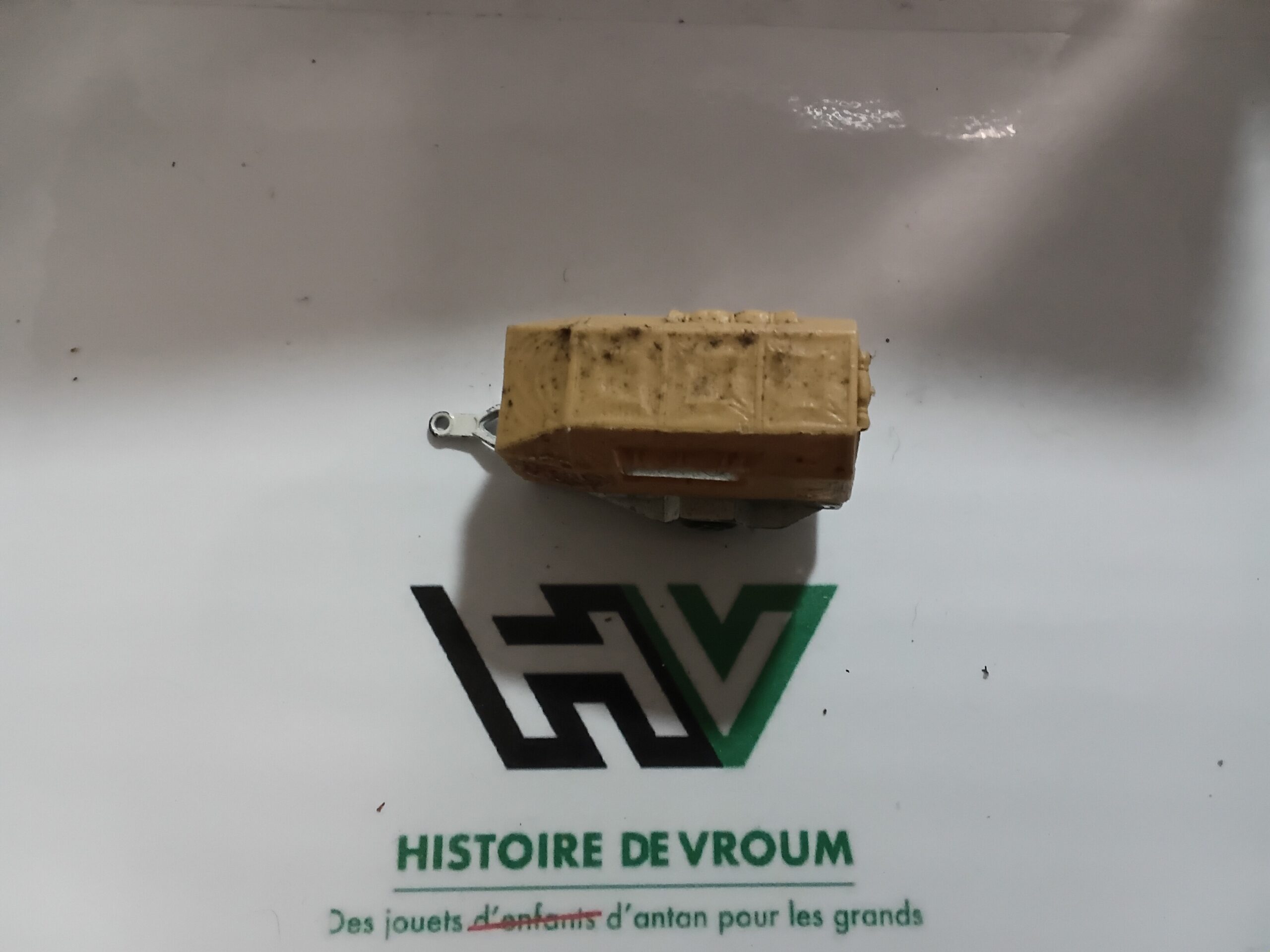 Van à Chevaux Remorque Majorette Vintage 80s - Châssis Blanc / Bâche Ocre – Image 8