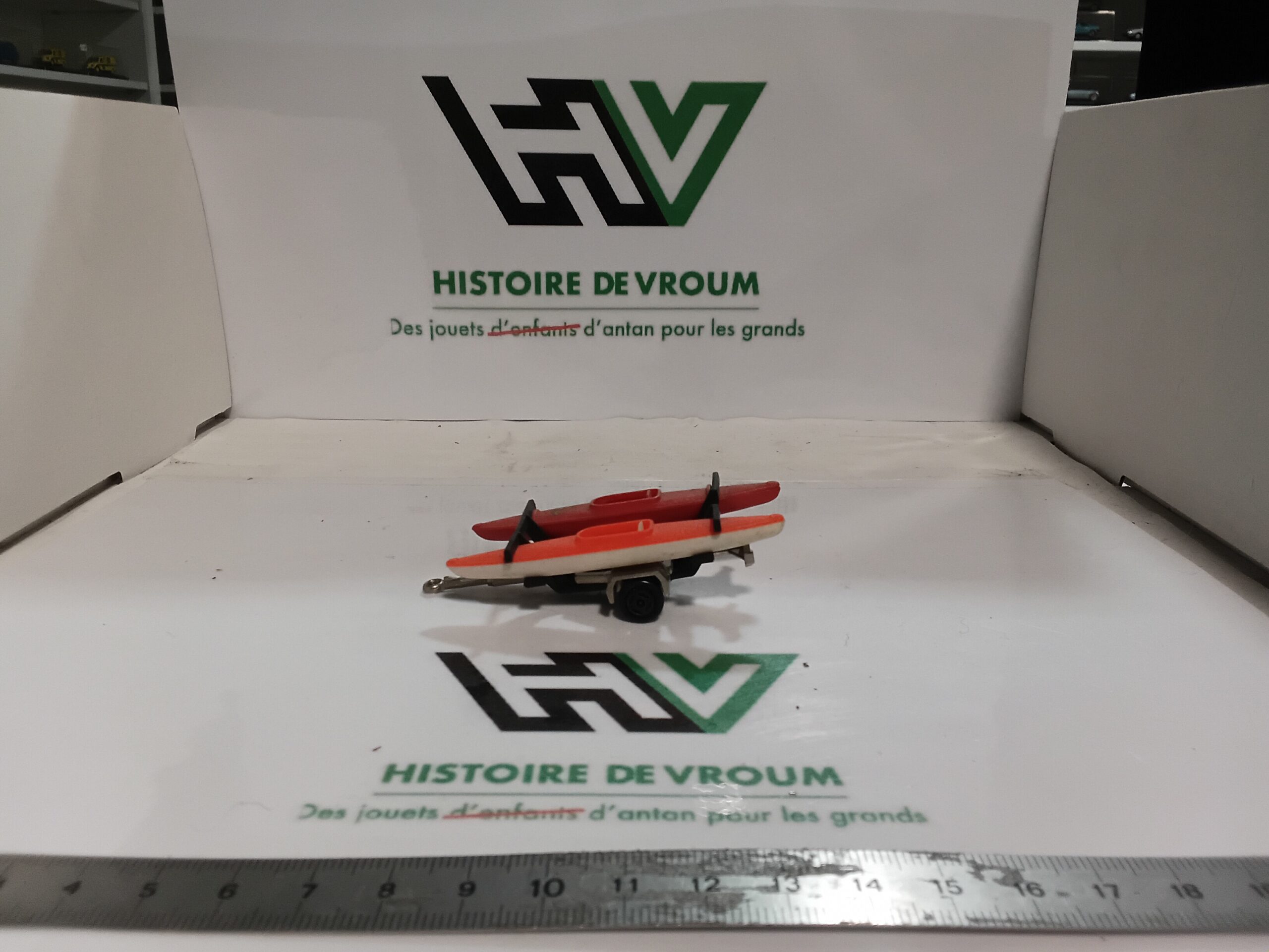 Remorque Porte-Canoës Majorette N°211/70 Vintage 80s - 100% Complète - France