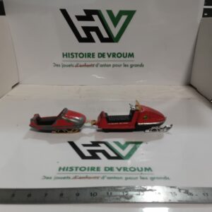 Duo Moto Neige & Traîneau Majorette Vintage 80s - À Restaurer / Pièces - Attache
