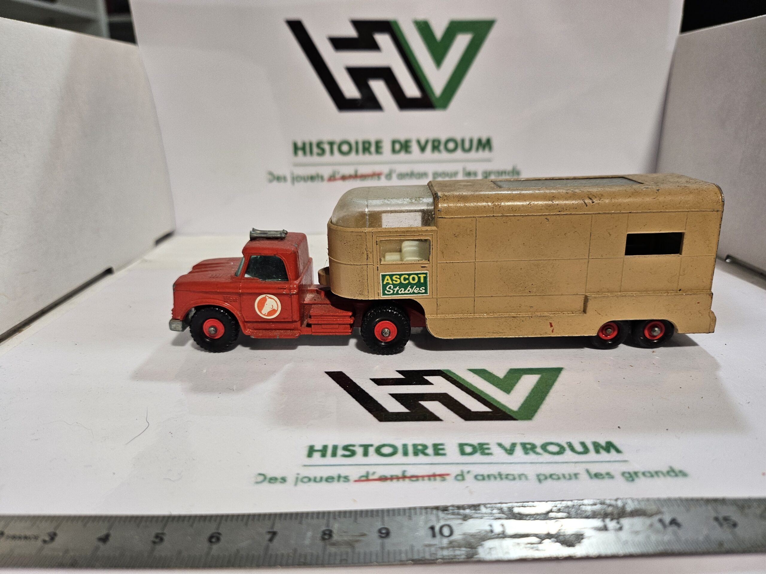 Matchbox King Size K-18 - Camion Van à Chevaux Dodge "Ascot Stables" Lesney Vintage