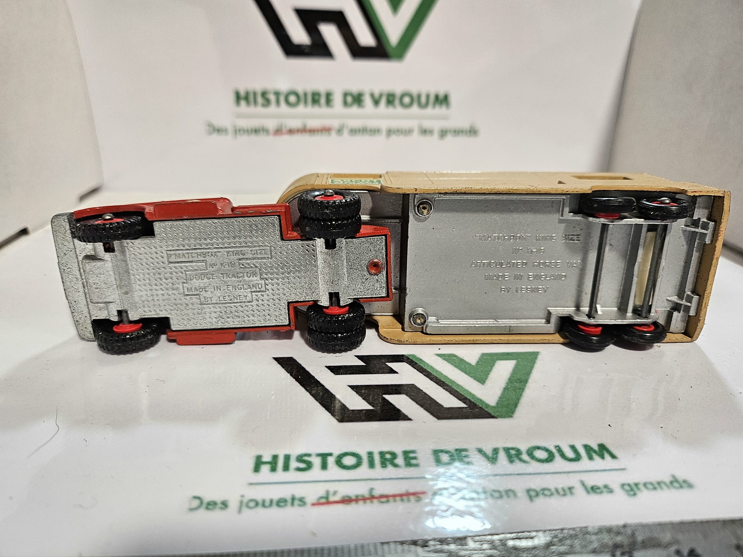 Matchbox King Size K-18 - Camion Van à Chevaux Dodge "Ascot Stables" Lesney Vintage – Image 9