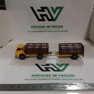Ensemble Matchbox Superfast - Camion Cattle Truck + Remorque Bétail (1976) Lesney