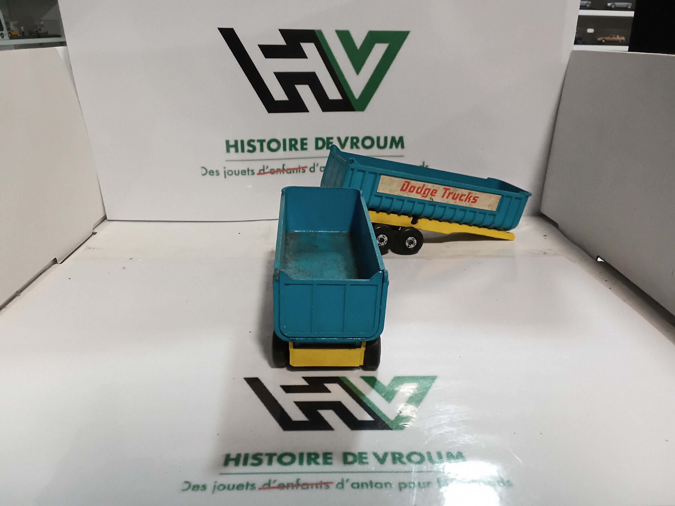 Matchbox King Size K-16 Fruehauf Tipper Dodge Trucks - Double remorque vintage Lesney – Image 5