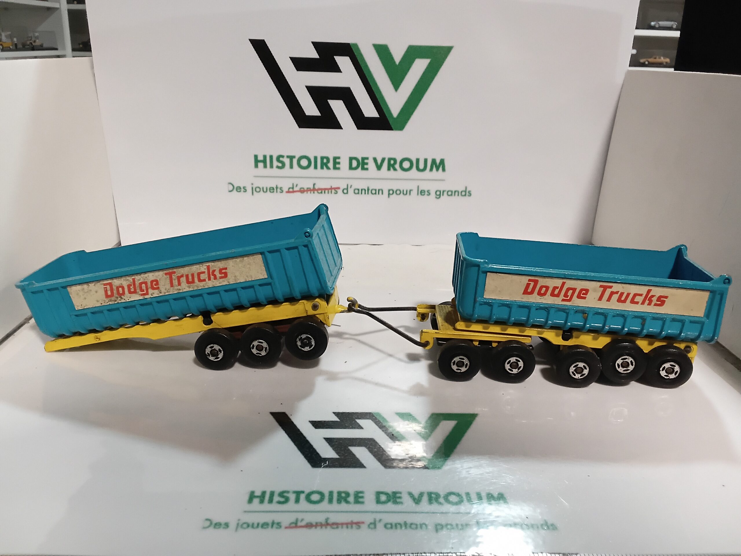 Matchbox King Size K-16 Fruehauf Tipper Dodge Trucks - Double remorque vintage Lesney – Image 6