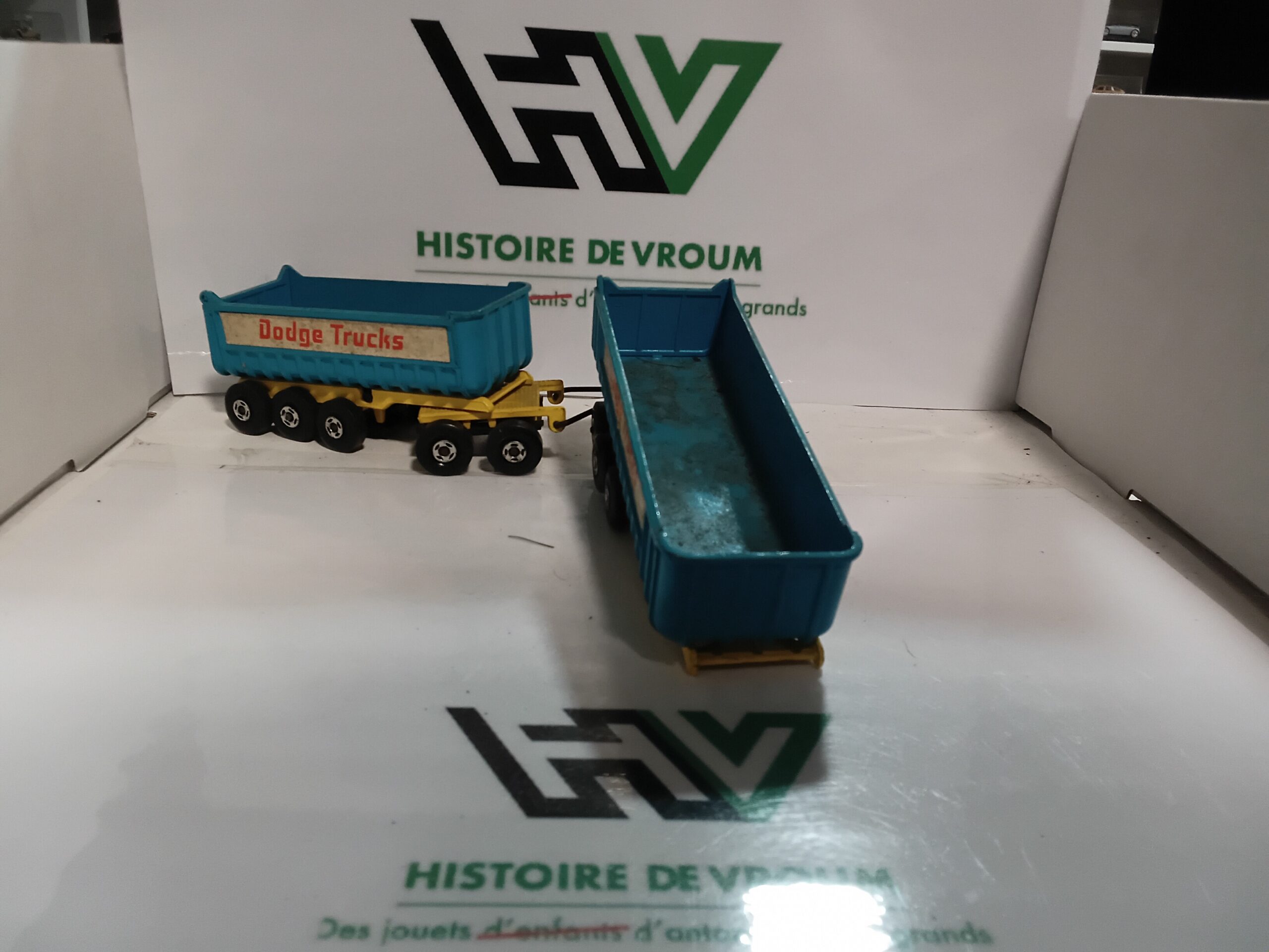 Matchbox King Size K-16 Fruehauf Tipper Dodge Trucks - Double remorque vintage Lesney – Image 7