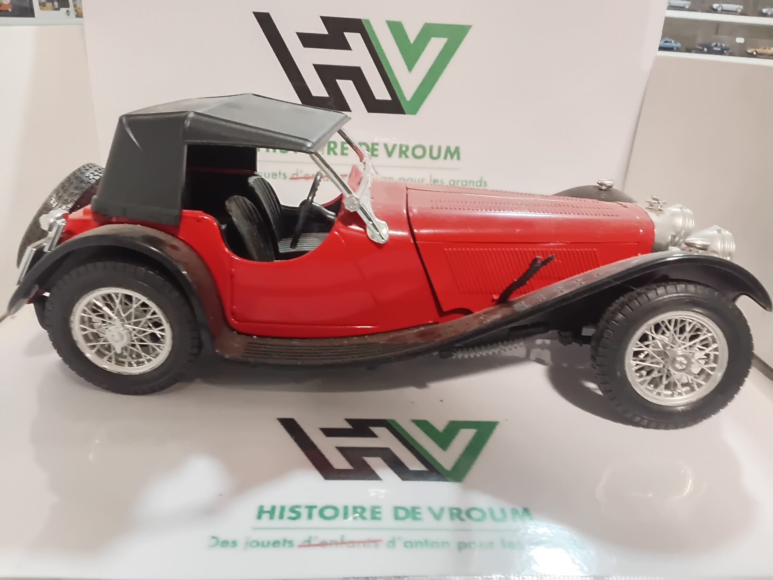 Bburago 1/18 - Jaguar SS 100 1937 Rouge / Noir - Italy - Epave A Restaurer – Image 9