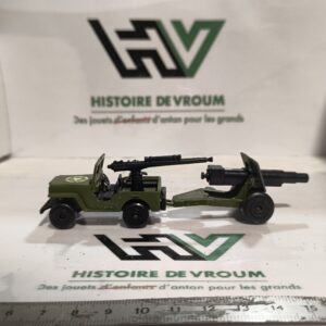 Matchbox Lesney n°38 Jeep militaire avec remorque canon n°32 – Made in England