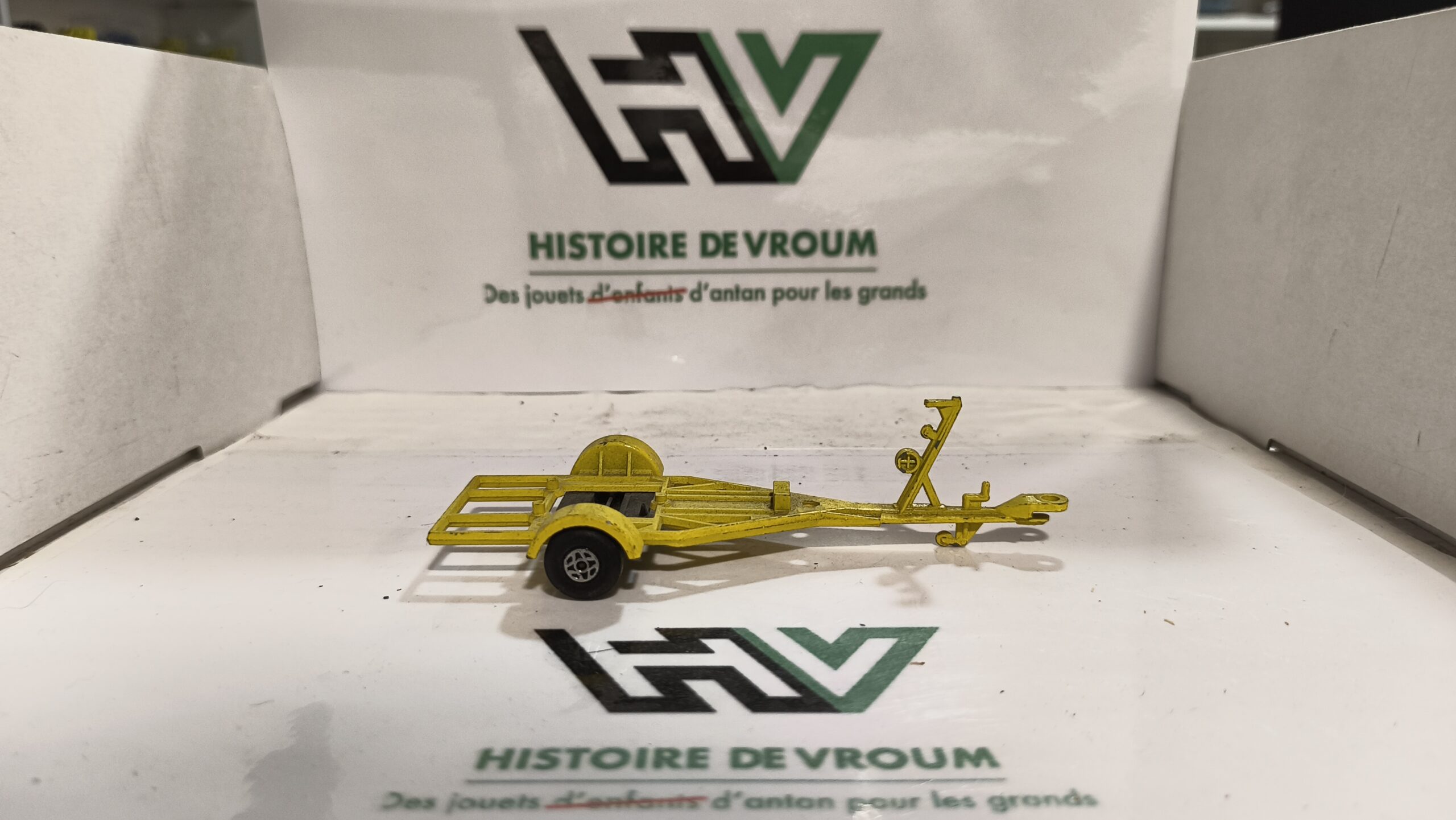Matchbox Lesney King Size / Speed Kings Remorque Porte-Bateau Jaune – Made in England – Vintage – Image 6