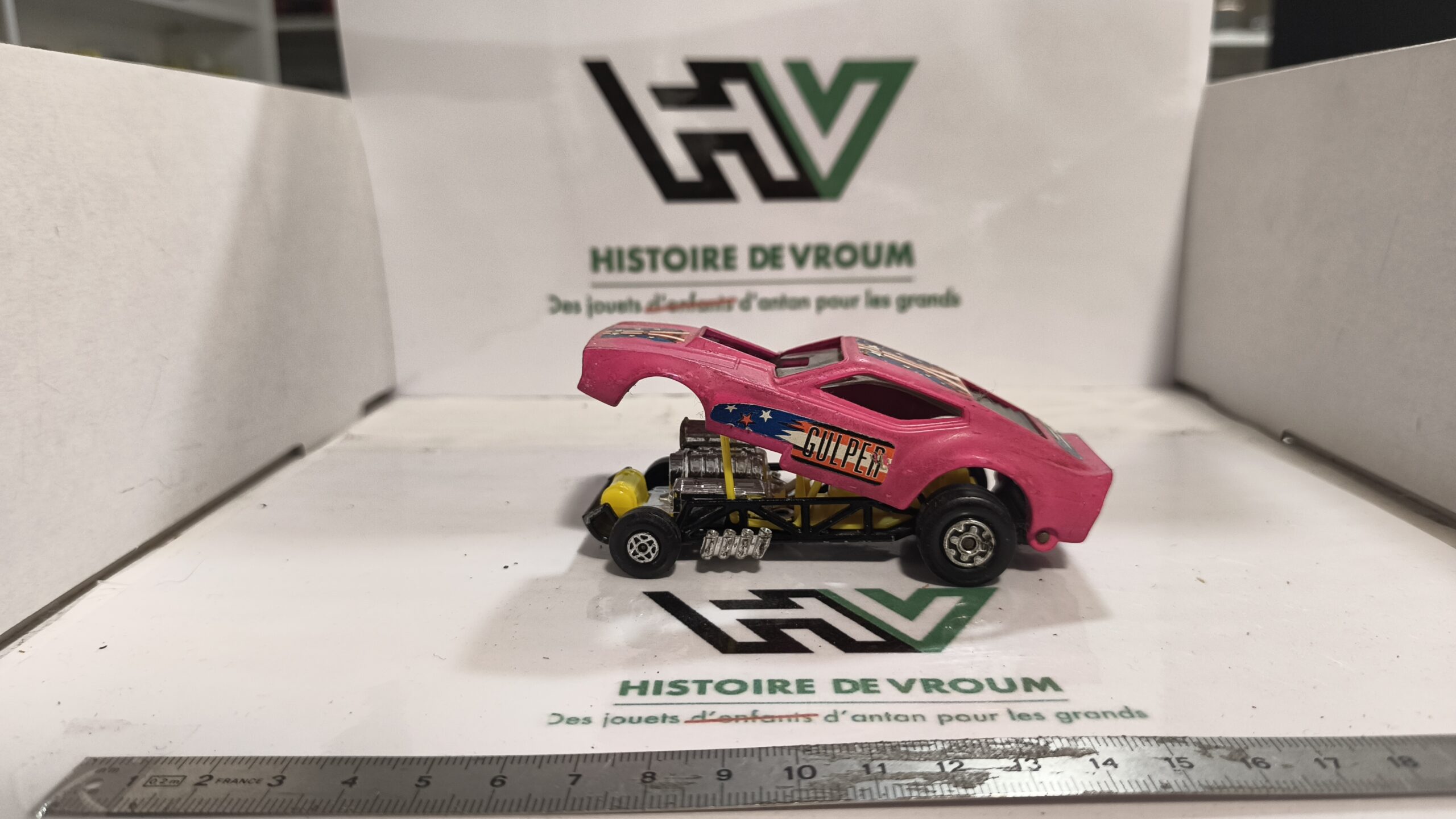 Matchbox Lesney Speed Kings K-38 Gus's Gulper – Ford Mustang Funny Car – Rose vif – Made in England