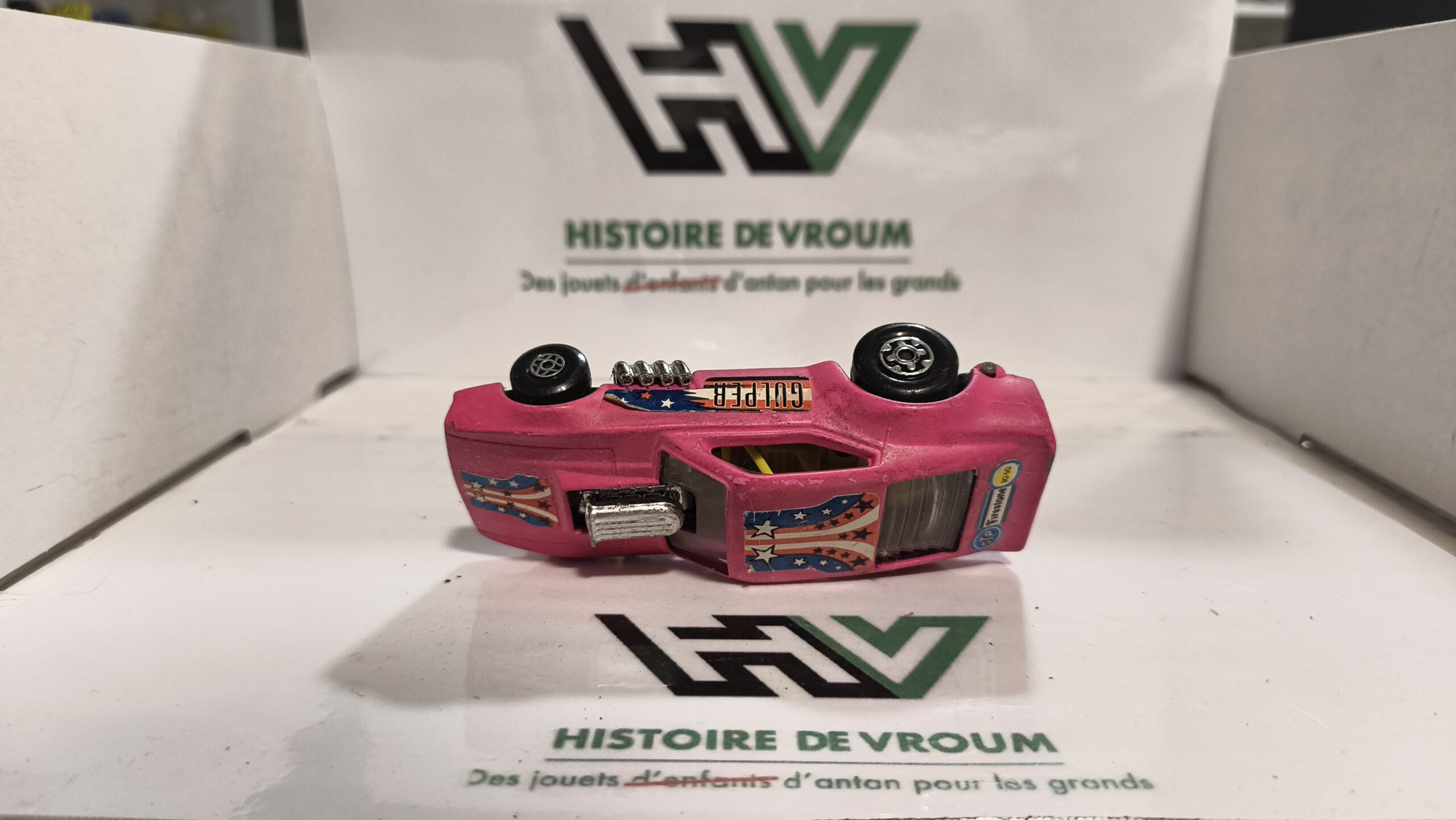 Matchbox Lesney Speed Kings K-38 Gus's Gulper – Ford Mustang Funny Car – Rose vif – Made in England – Image 8