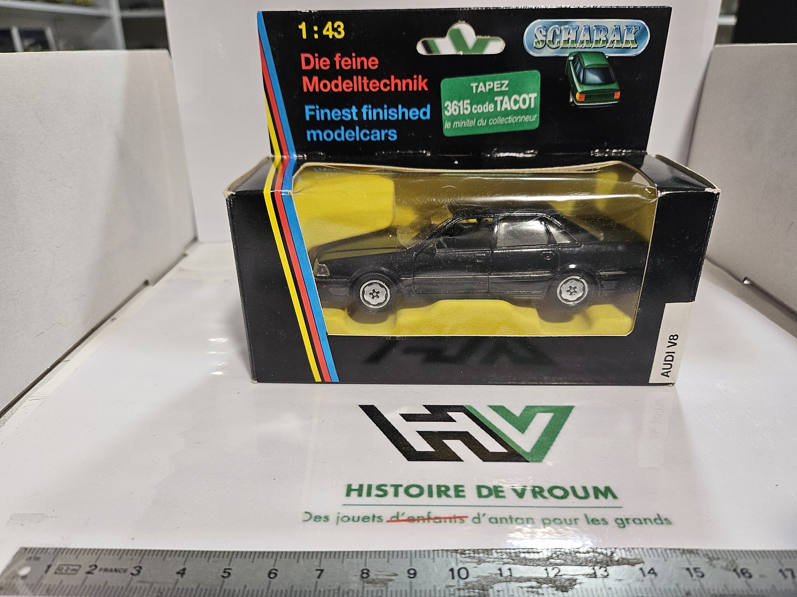Miniature Audi V8 1/43 Schabak Modell (Réf. 1024) - Made in Germany - Boîte D'origine – Image 10