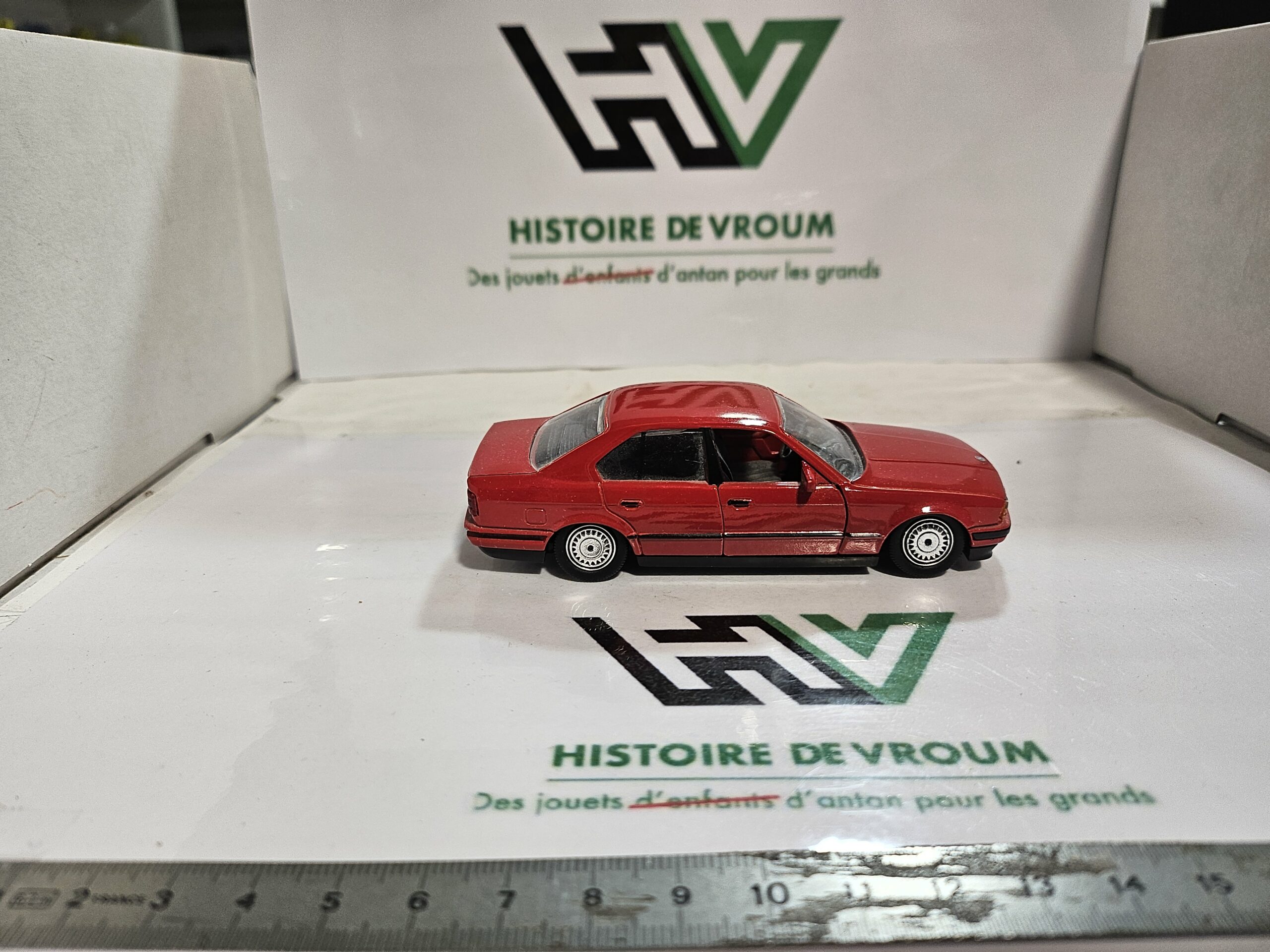Miniature BMW M5 E34 1/43 Schabak Modell (Réf. 1150) - Rouge - Boîte D'origine – Image 6