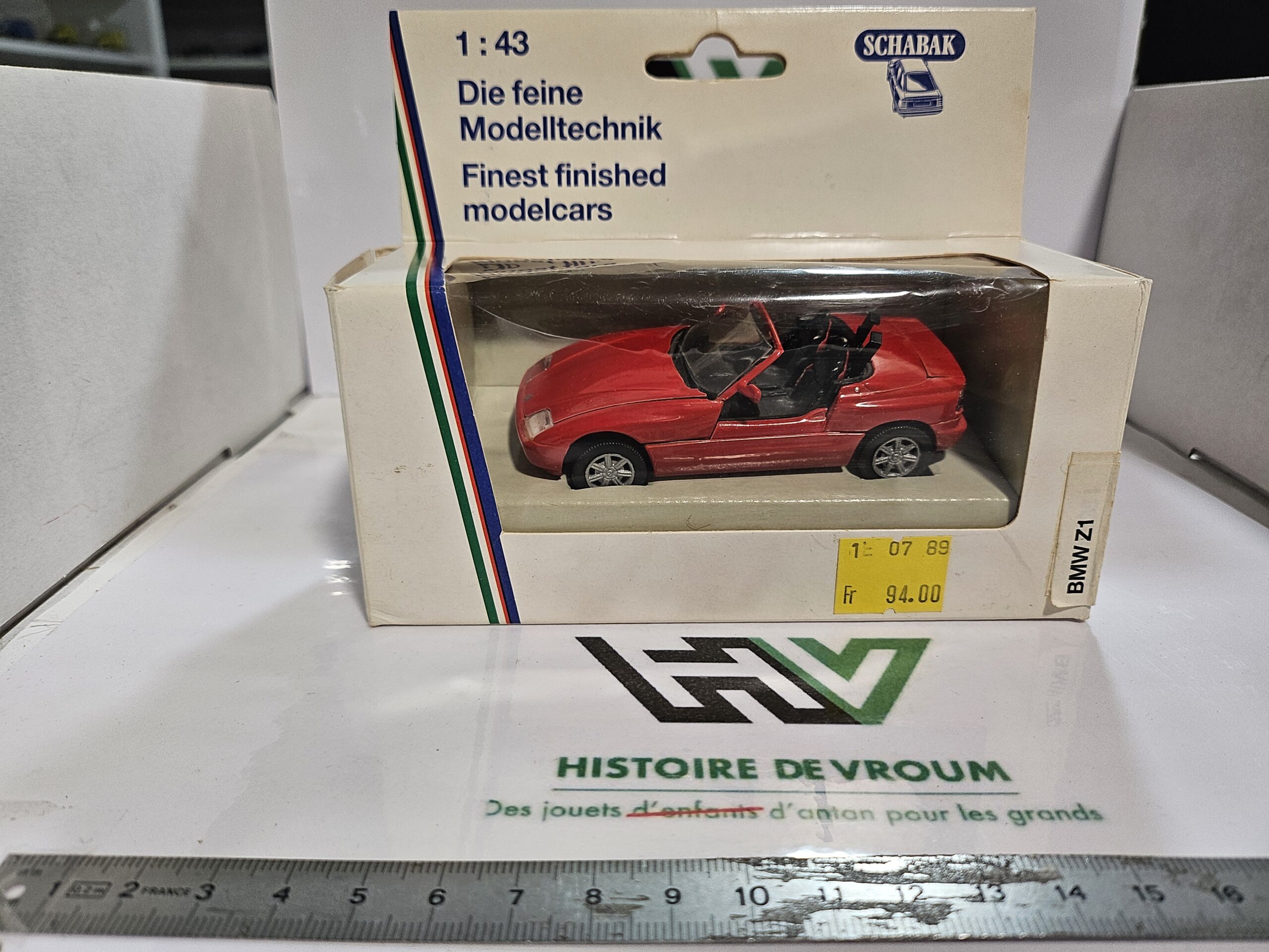 BMW Z1 1/43 Schabak Modell (Réf. 1020) Rouge - Avec Boîte D'origine (Phare recollé) – Image 7