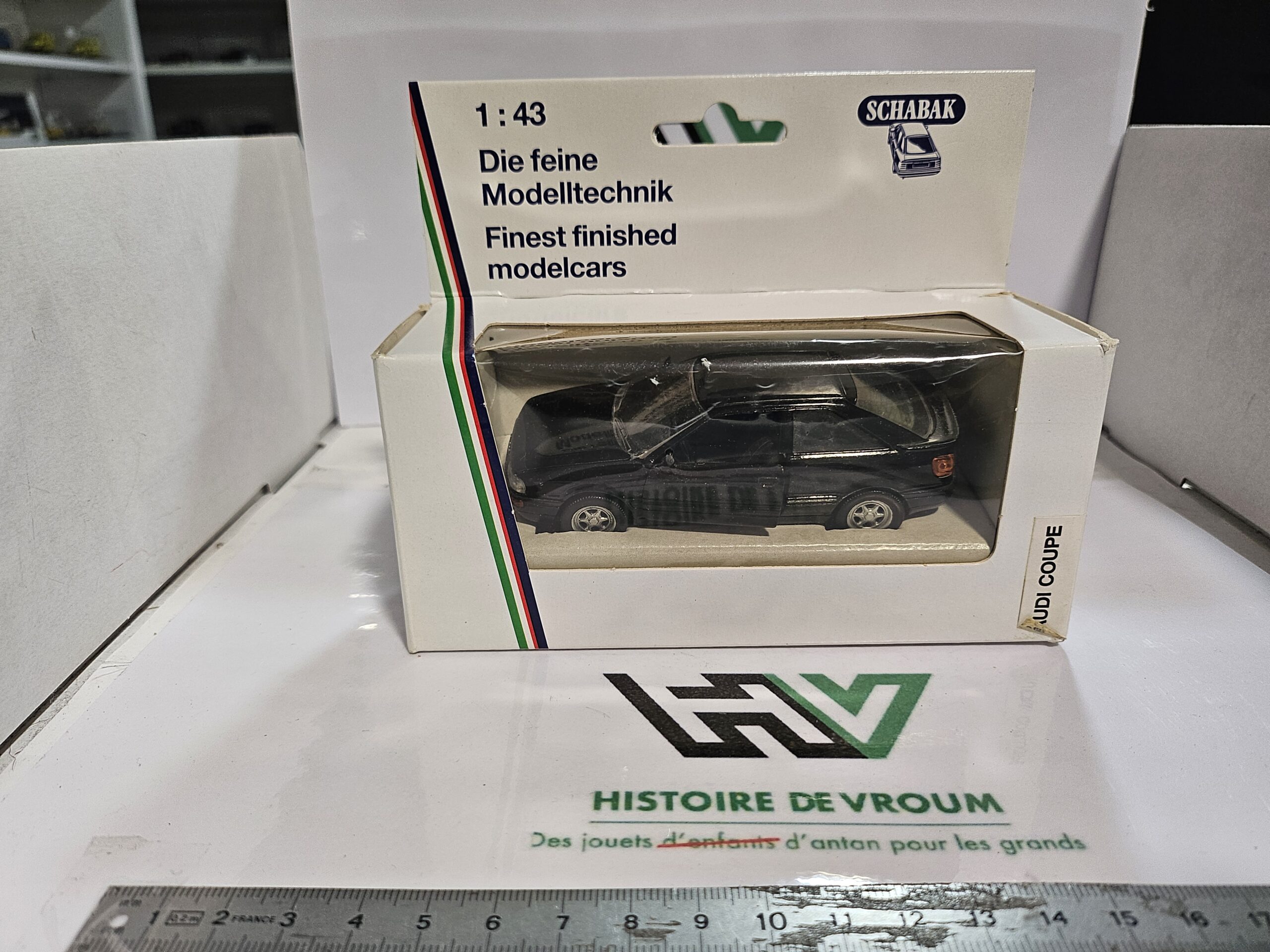 Audi Coupé Quattro 1/43 Schabak Modell (Réf. 1050) Noir - Multi-Ouvrants avec Boîte – Image 11